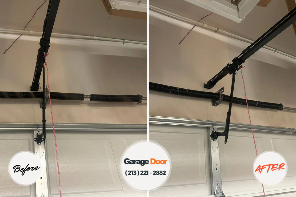 Before and after: garage door repair Hill City, KS